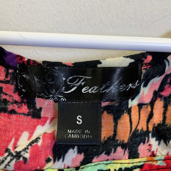 Feathers Colorful Abstract Mini Dress - Picture 2 of 4